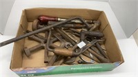 Lot of vintage tools, lug wrench, hand crank