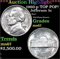 ***Auction Highlight*** 1960-p Jefferson Nickel TO