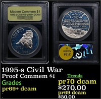 Proof 1995-s Civil War Modern Commem Dollar $1 Gra