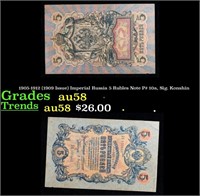 1905-1912 (1909 Issue) Imperial Russia 5 Rubles No