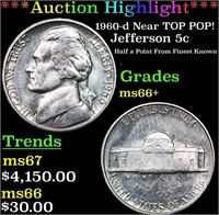 ***Auction Highlight*** 1960-d Jefferson Nickel Ne