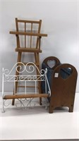 Wooden doll high chair 30’’ tall, magazine