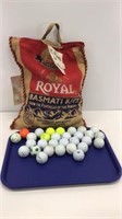 15 pounds of golf balls in a Royal basmati rice