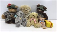 (6) Teddy bear lot- Steiff bear, Sandusky bear