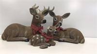 Porcelain deer family- mama, papa, and baby. Note