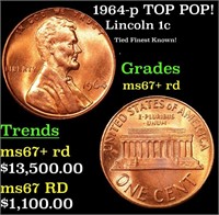 1964-p Lincoln Cent TOP POP! 1c Grades GEM++ RD by