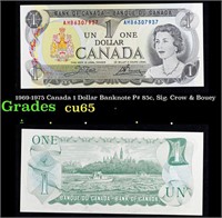 1969-1975 Canada 1 Dollar Banknote P# 85c, Sig. Cr