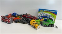 Kids toy lot- paw patrol trucks, Batman car,