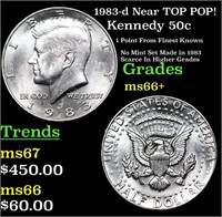 1983-d Kennedy Half Dollar Near TOP POP! 50c Grade