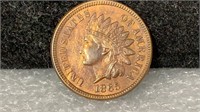 1865 Fancy 5 Indian Cent, high grade, has die