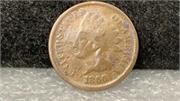 1866 Indian Cent, has slight dent
