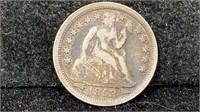 1853 w/ Arrows Silver Seated Liberty Dime