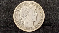 1911 Silver Barber Half Dollar