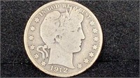 1912-D Silver Barber Half Dollar