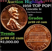 Proof ***Auction Highlight*** 1959 Lincoln Cent TO