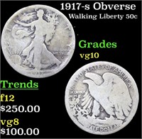 1917-s Obverse Walking Liberty Half Dollar 50c Gra