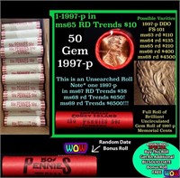 THIS AUCTION ONLY! BU Shotgun Lincoln 1c roll, 199