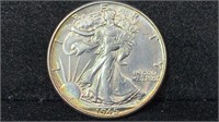 1945 Silver Walking Liberty Half Dollar higher