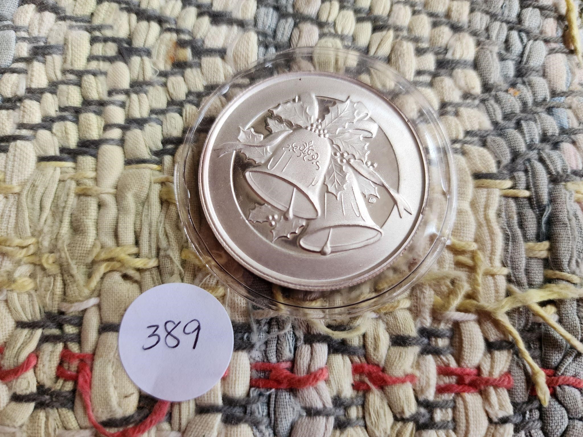 One Troy Ounce, 1994 Christmas Bell Coin, .999