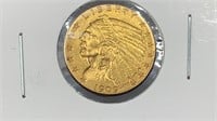 Gold: 1909 $2.50 Indian Head Gold Coin