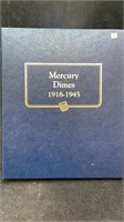 Silver Mercury Dimes Book w/ (18) Dimes, (5)