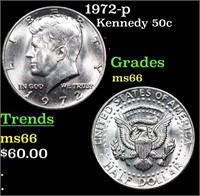 1972-p Kennedy Half Dollar 50c Grades GEM+ Unc