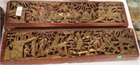 2 ORIENTAL CARVED DECORATIVE PCS 25x7