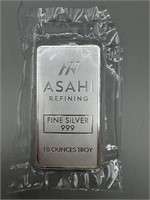 Ashai 10 Troy Oz. 999 Fine Silver Bar