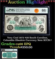 Very Cool 1872 $20 South Carolina, Columbia Obsole