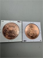 2 1 Oz. 999 Fine Copper Rounds