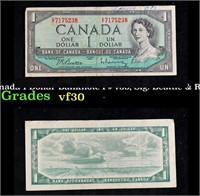 1954 Canada 1 Dollar Banknote P# 75b, Sig. Beattie