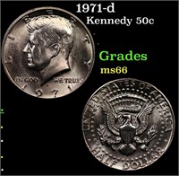 1971-d Kennedy Half Dollar 50c Grades GEM+ Unc