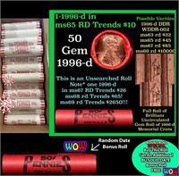 THIS AUCTION ONLY! BU Shotgun Lincoln 1c roll, 199