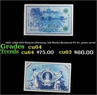 1908  (1918-1922 Reissue) Germany 100 Marks Bankno