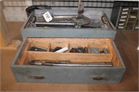 Wood Tool Box With Machinist Tools