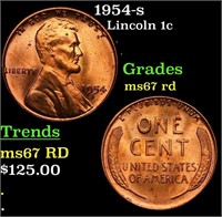 1954-s Lincoln Cent 1c Grades GEM++ Unc RD