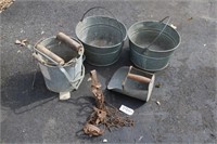 (3) Galvanized Buckets, Small Animal Traps
