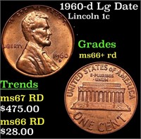 1960-d Lg Date Lincoln Cent Mint Error Filled 9 1c