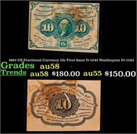 1862 US Fractional Currency 10c First Issue fr-124