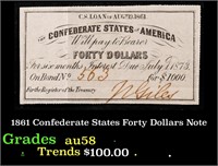 1861 Confederate States Forty Dollars Note Grades