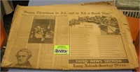 Vintage 1950's newspaper