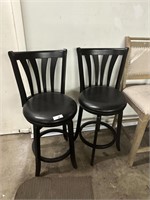 Pair black barstool chairs