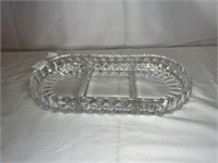 Vintage cut glass relish tray