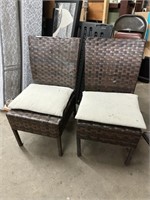Two outdoor dining chairs