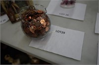 bowl of pennies-at least $10.00