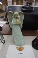 resin angel figure with child 12" tall &