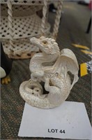 heavy plaster dragon figure, 10" tall