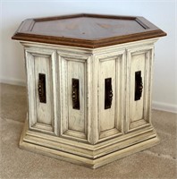 Vintage Hexagon Accent Table - Some Wear Ck Pics