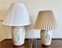 Two Floral Table Lamps