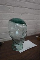 heavy glass head with open bottom, 11" tall